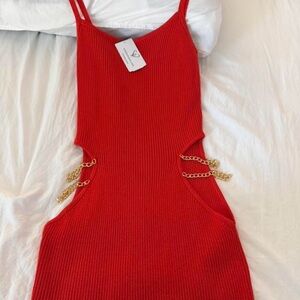 Mini Dress with Chain Detail